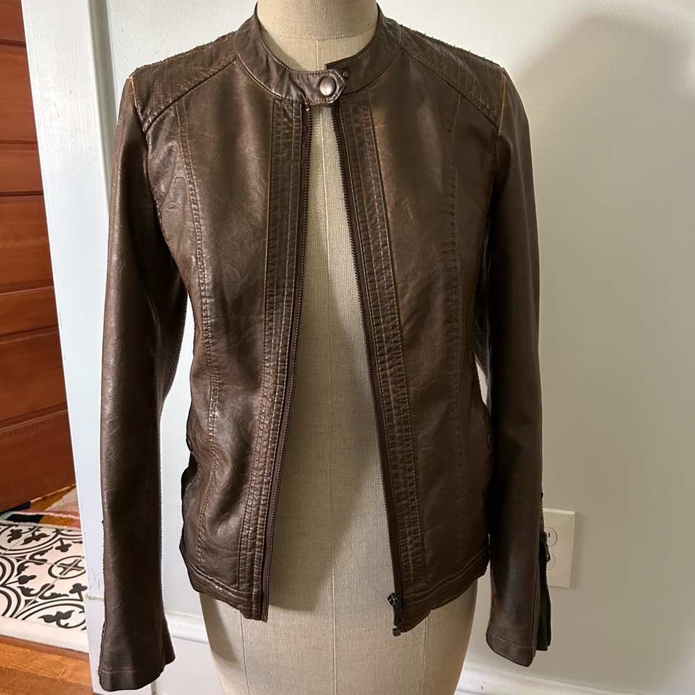 Faux Leather Moto Jacket